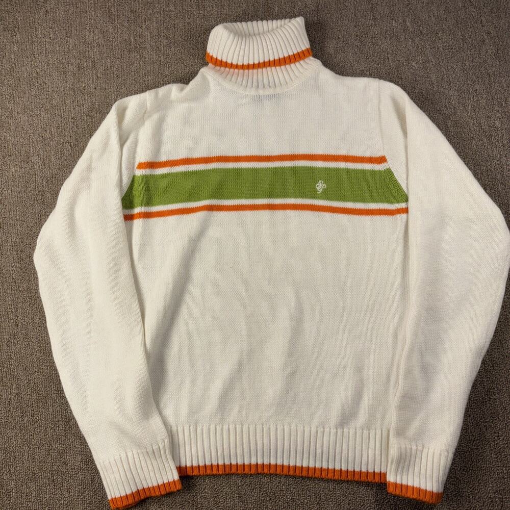Vintage Y2K Southpole Turtleneck Sweater White XXL Fits Medium Streetwear